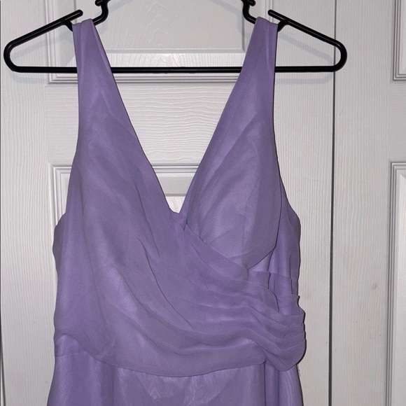 Azazie Lilac Sleeveless V-Neck Gown - Picture 5 of 10